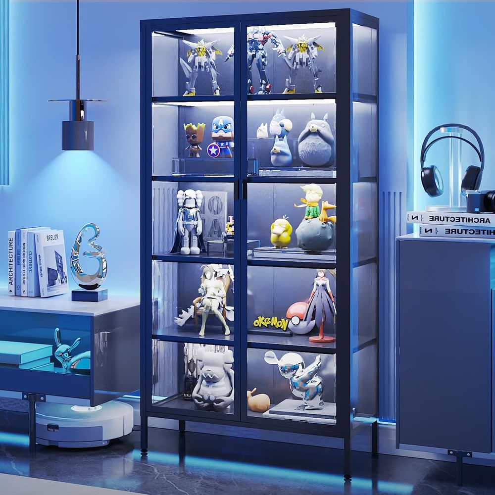 Glass Cabinet Display - خزانة عرض زجاجية عالية بارتفاع 71