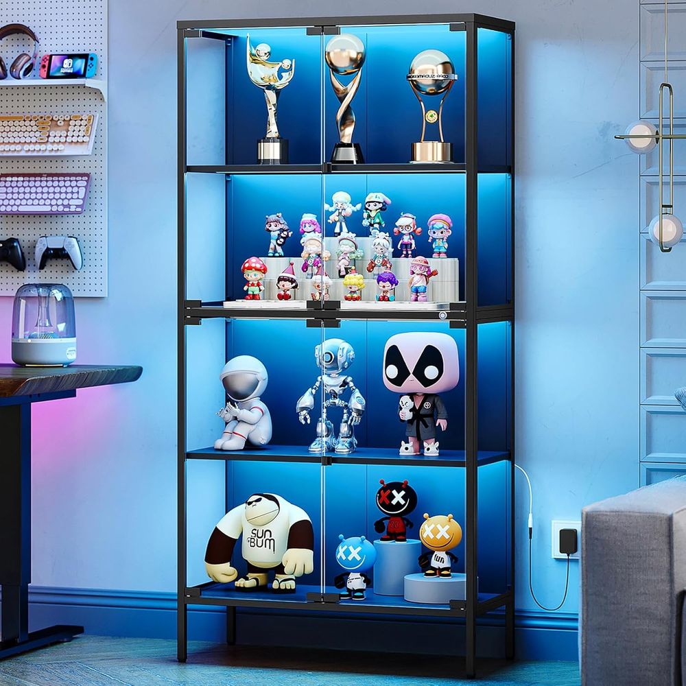 Glass Cabinet Display - خزانة عرض زجاجية مضاءة بـ 65