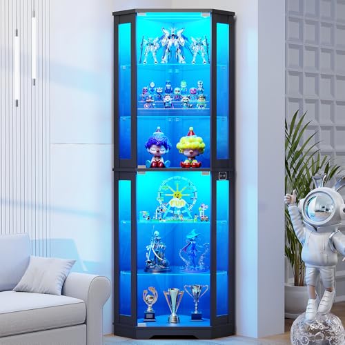 Glass Cabinet Display - خزانة عرض زاوية بارتفاع 71 بوصة