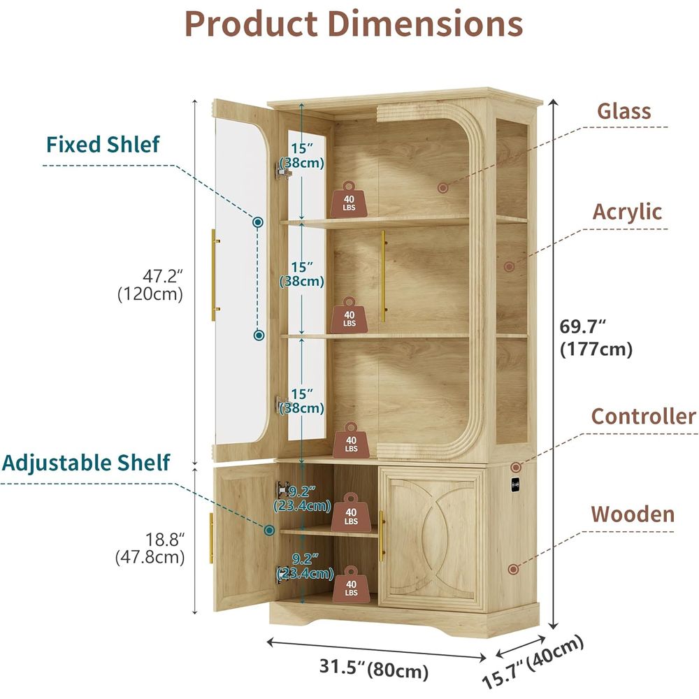 خزانة عرض زجاجية بـ 5 طبقات مع - مراجعة Glass Cabinet Display وسعره