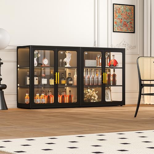 خزانة عرض بأبواب زجاجية وإضاءة - مراجعة Glass Cabinet Display وسعره