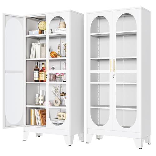 خزانة عرض بقفل بارتفاع 71 بوصة - مراجعة Glass Cabinet Display وسعره
