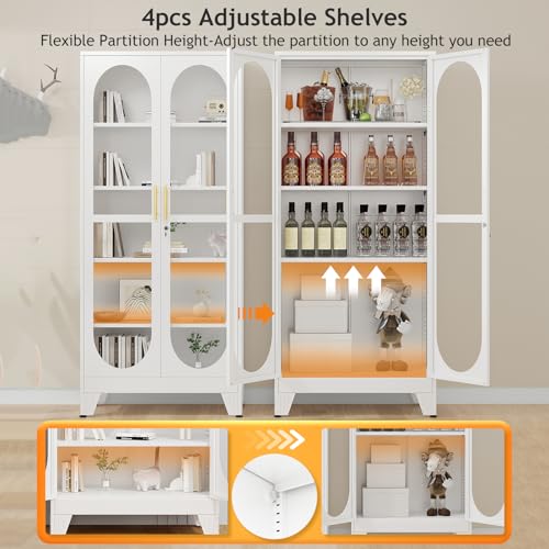 خزانة عرض بقفل بارتفاع 71 بوصة - مراجعة Glass Cabinet Display وسعره