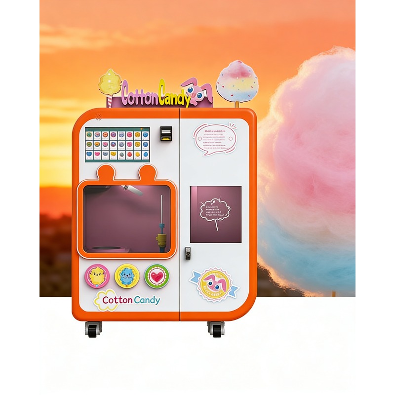 آلة بيع حلوى القطن الأوتوماتيك - مراجعة Commercial Vending Machine وسعره