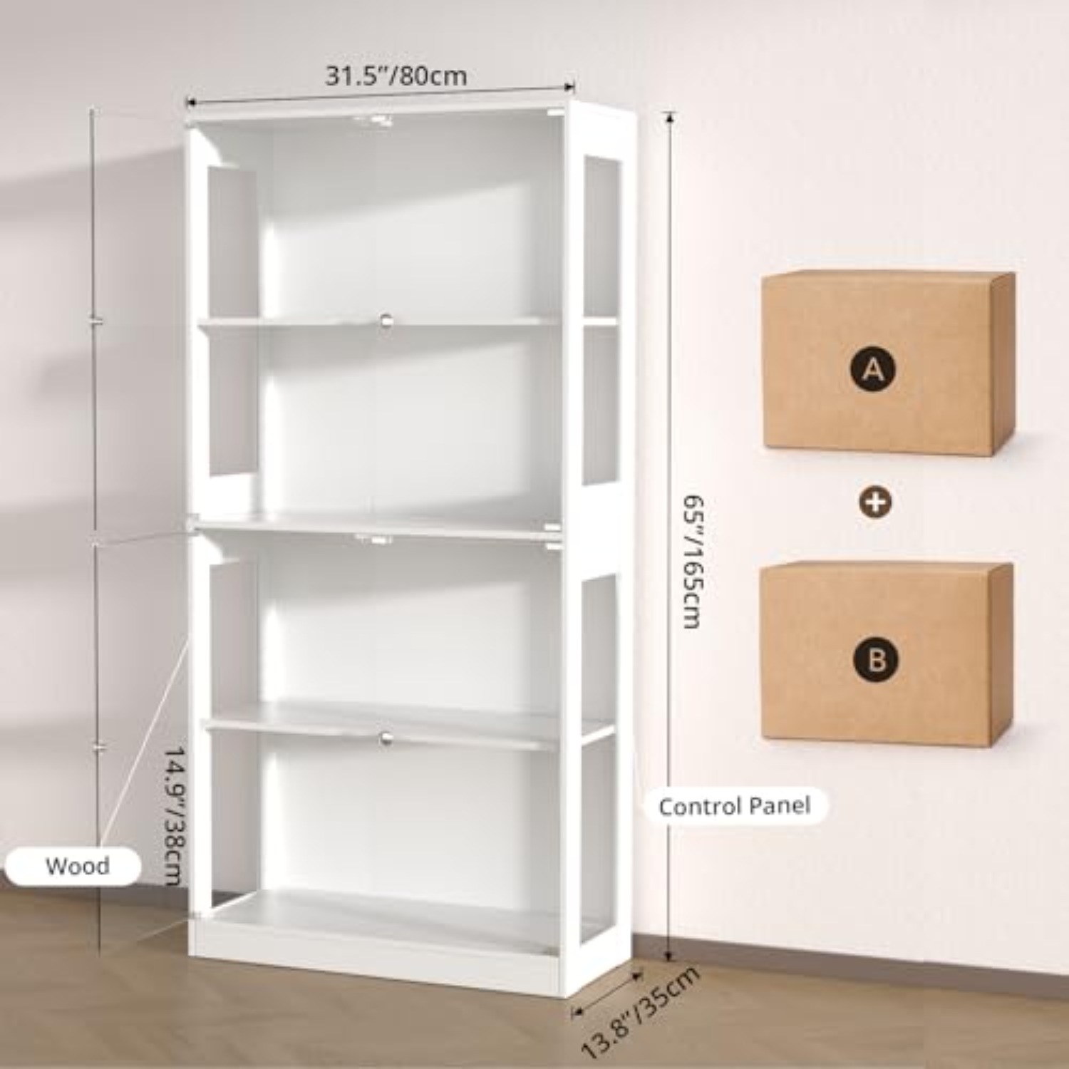 خزانة عرض بباب زجاجي مقاس 65 ب - مراجعة Glass Cabinet Display وسعره