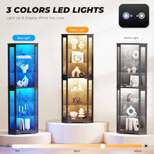 خزانة عرض زاوية بارتفاع 71 بوص - مراجعة Glass Cabinet Display وسعره