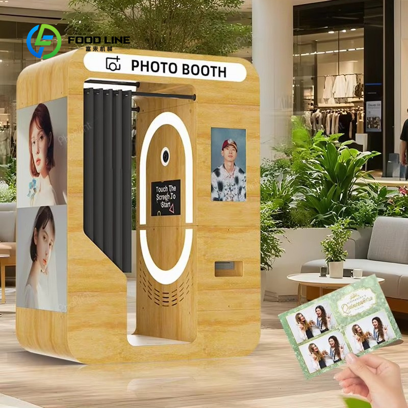 كشك تصوير خشبي محمول مخصص بتصم - مراجعة Photo Booth Machine وسعره