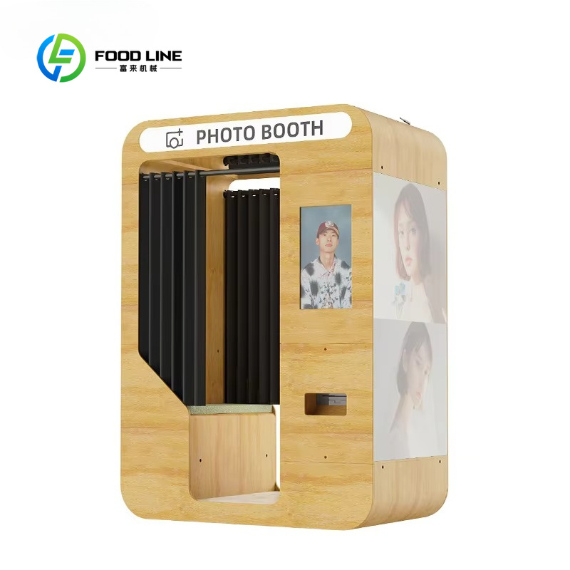 كشك تصوير خشبي محمول مخصص بتصم - مراجعة Photo Booth Machine وسعره